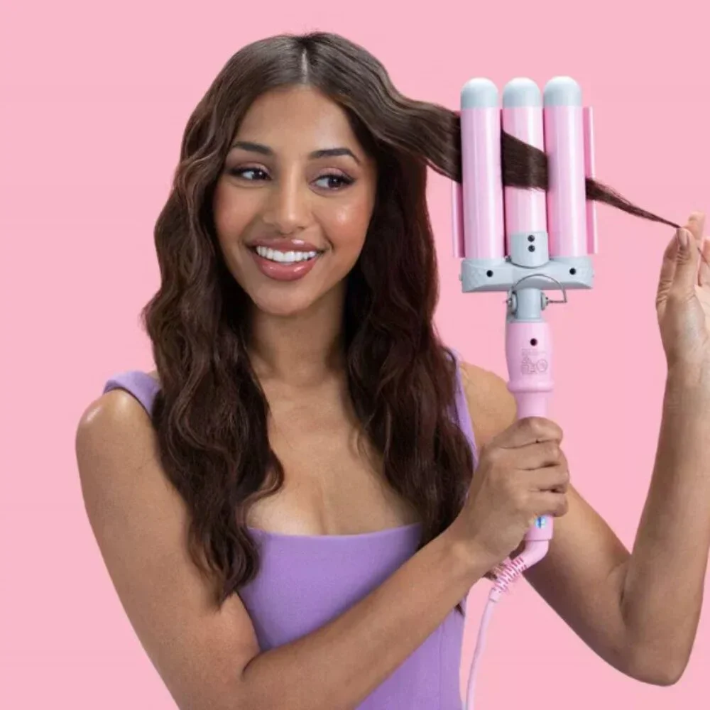 Wave Ceramic Triple Barrel Curling Iron Wand with LCD Display - Picture 4 of 6